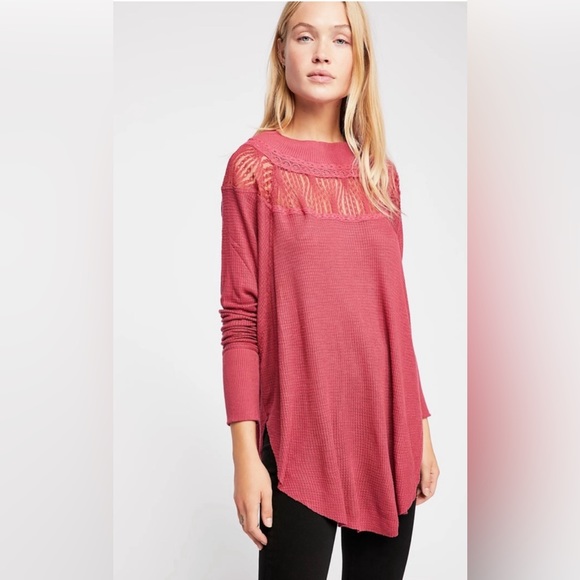 Free People Spring Valley Top Size XS Pink Lace - Picture 3 of 9
